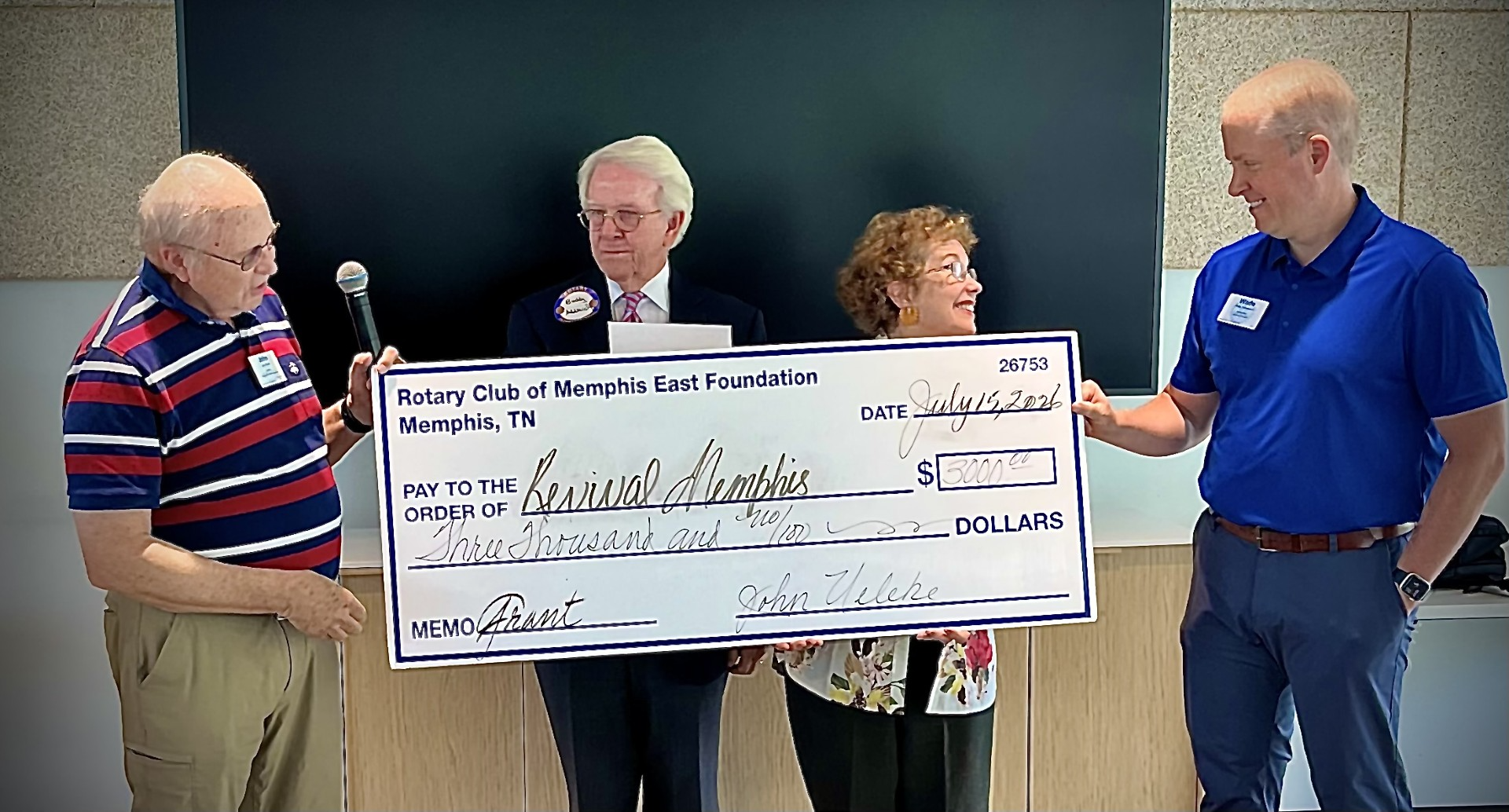 lyman aldrich, denise bollheimer, east memphis rotary grant